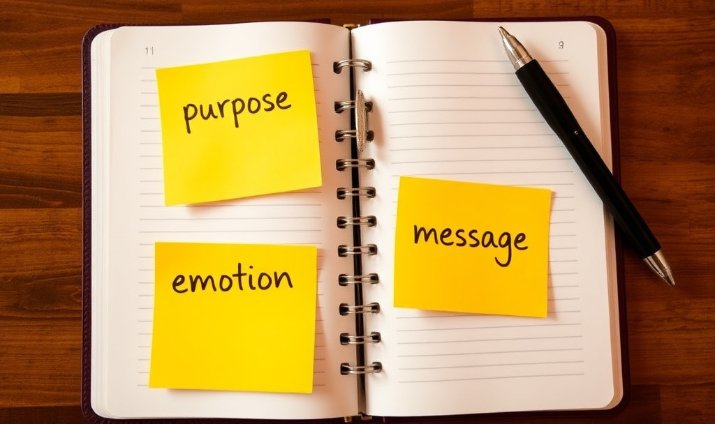 passion struck speakers | How to Choose a Keynote Speaker Topic That Resonates and Drives Real Results Event planner’s notebook outlining goals and audience insights for how to choose a keynote speaker topic.